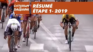 Résumé  Étape 1  Critérium du Dauphiné 2019 [upl. by Millburn]