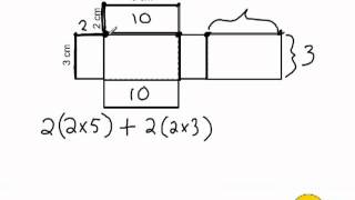 Rectangular Prism Net  Finding The Surface Area [upl. by Hcone]