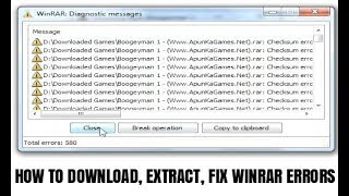 How to Download  Install  Extract with Winrar  Checksum error Fix 2019 [upl. by Belford]