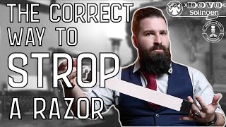 DOVO Beginners Guide HOW TO STROP A STRAIGHT RAZOR [upl. by Powell]