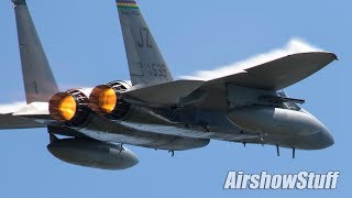 F15 Eagle Afterburner Flybys  EAA AirVenture Oshkosh 2018 [upl. by Nitsraek492]