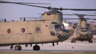 Five CH47F Chinooks Take Off From Cleveland [upl. by Maye]