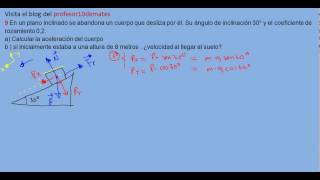 ejercicios y problemas resueltos de física dinámica 9 parte 1 plano inclinado [upl. by Uticas504]