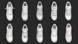 10 Cool Shoe Lace styles Nike Air Force 1  Shoe lacing tutorials [upl. by Euqitsym]