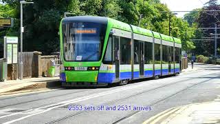 Croydon Trams On Street  East Croydon to Sandilands [upl. by Nirrol885]