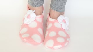 How to Sew Fleece Slippers Detailed Instructions by learncreatesew [upl. by Kristien]