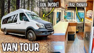 Extraordinary LUXURY Camper Van Build amp Full Tour  Mercedes Sprinter  VAN LIFE [upl. by Elliott589]