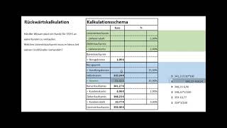 Rückwärtskalkulation [upl. by Priestley]