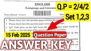 English Question Paper 2025 Class 10  Answer Key  Set 2 Question Papr Code 242  Cbse Board [upl. by Yevette]