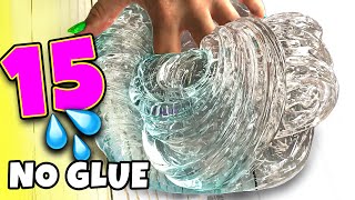 Testing 15 NO GLUE SLIME 1 INGREDIENT WATER SLIME and VIRAL SLIME RECIPES [upl. by Siriso]