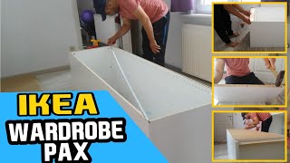 IKEA PAX Wardrobe Assembly Installation for Beginners [upl. by Alehcim]