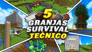 5 GRANJAS SIMPLES para EMPEZAR tu SURVIVAL en MINECRAFT 119✌ [upl. by Bohun]