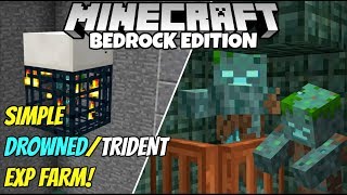 Minecraft Bedrock Simple Drowned EXP Farm Tutorial MCPE Xbox PC [upl. by Yreved]