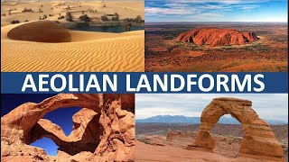 AEOLIAN LANDFORMSARID AND SEMI ARID LANDFORMS [upl. by Alicirp799]