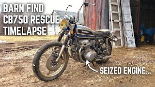 Barn Find CB750 Rescue Time Lapse [upl. by Orson]