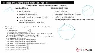 Inscribed and Circumscribed Circles of Triangles GC3 [upl. by Cherie]