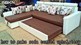 diy sofa comebed L shape upholstery full tutorial new [upl. by Fredella872]