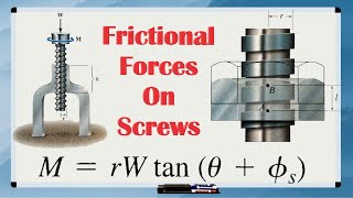 FRICTIONAL FORCES ON SCREWS  Equations Given and Explained [upl. by Kristan]