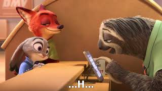 Zootopia Sloths Sound  ENG Subs  ENG [upl. by Emelun]