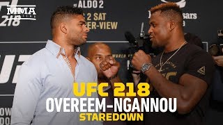 UFC 218 Alistair Overeem vs Francis Ngannou Staredown  MMA Fighting [upl. by Carrelli]