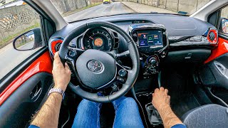 2021Toyota Aygo 10 VVTI 72HP  0100  POV Test Drive 749 Joe Black [upl. by Kallick]