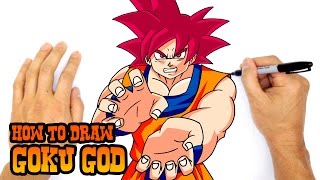 How to Draw Goku God  Dragon Ball Z [upl. by Granniah598]