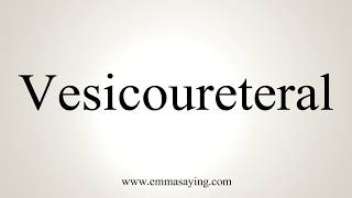 How To Pronounce Vesicoureteral [upl. by Amlus]