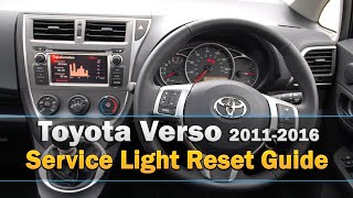 Toyota Verso Service Light Reset 20112016 [upl. by Oihsoy415]