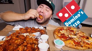 DOMINOS Pizza amp Hot Wings MUKBANG [upl. by Deegan]