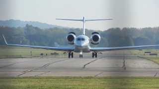 Gulfstream G650 close up takeoff on RWY 7 at KLUK [upl. by Flore]