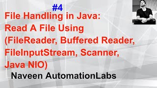 Part 4  File Handling in Java  Read A File FileReader Buffered Reader FileInputStream [upl. by Asila]