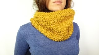 How to Loom Knit a Cowl in Seed Stitch DIY Tutorial [upl. by Behah]