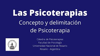 Concepto y delimitación de psicoterapia [upl. by Bartie]