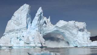 iceberg crashing in Diskobay Greenland [upl. by Ahsenyt]