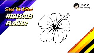 How to draw Hibiscus Flower step by step [upl. by Pickar261]