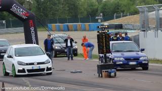 Ford Escort RS Cosworth VS Volkswagen Golf MK6 Turbo Challlenge  Drag racing 14 Mile [upl. by Lotson]