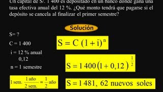 INTERÉS COMPUESTO  MATEMÁTICA FINANCIERA  4 PROBLEMAS RESUELTOS [upl. by Shakespeare]