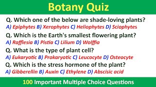 Botany Quiz  100 Important MCQ  Science Quiz Questions For Students  Science GK  ScienceQuiz [upl. by Anyalram]