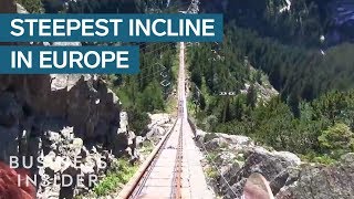 Steepest Funicular Railway In Europe Has A 106 Incline [upl. by Akedijn766]