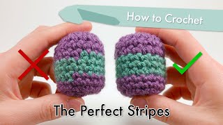 How to Crochet The Perfect Stripes  Amigurumi Tutorial [upl. by Naujik541]