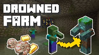 Minecraft Drowned Farm With Zombie Spawner [upl. by Neve322]