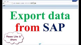 How to Export data from SAP [upl. by Folsom]