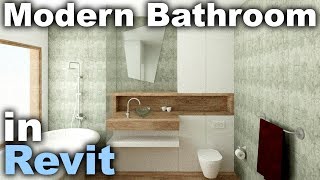 Modern Bathroom Interior Design in Revit Tutorial [upl. by Nnylatsyrc522]