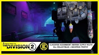 The Division 2 Classified Assignment Marina Supply Route  All Collectibles and Backpack Trophy [upl. by Naimed]