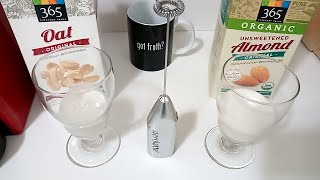 Oat Milk vs Almond Milk part 2 Frothing Test [upl. by Ylurt]