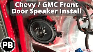 1999  2006 GMC  Chevy Front Door Speaker Install Suburban Tahoe Yukon Avalanche Silverado [upl. by Aruabea]