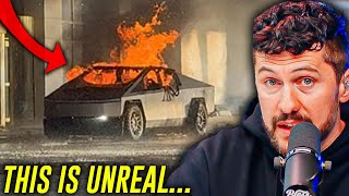 Recent Exploding Tesla Cybertruck Sparks Big Questions [upl. by Morita616]