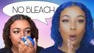 HOW TO GET VIBRANT BLUE HAIR WITHOUT BLEACH [upl. by Laenahtan]