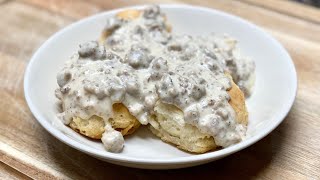 BISCUITS AND GRAVY RECIPE  Biscuits and Gravy Breakfast Ideas Breakfast recipes Sausage Gravy [upl. by Eivol447]