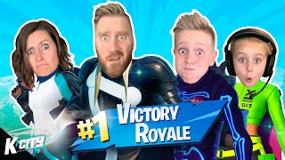 UNBELIEVABLE Family Plays FORTNITE for the 1st Time Together  KCITY GAMING [upl. by Ardekan]